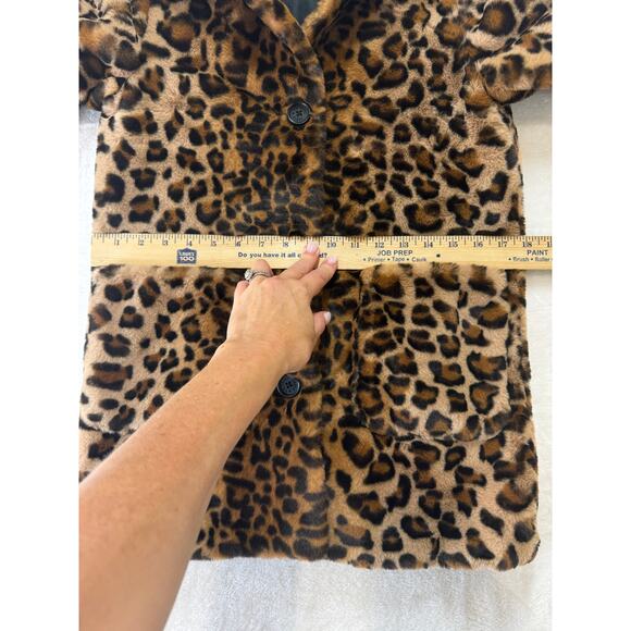 Zadig & Voltaire Madeleine Leopard Faux Fur Coat Kids Girls 10 Tan Brown - Read - Picture 10 of 16